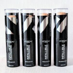 4X L'Oreal Infallible Longwear Highlighter Shaping Makeup Stick #42 GOLD IS COLD